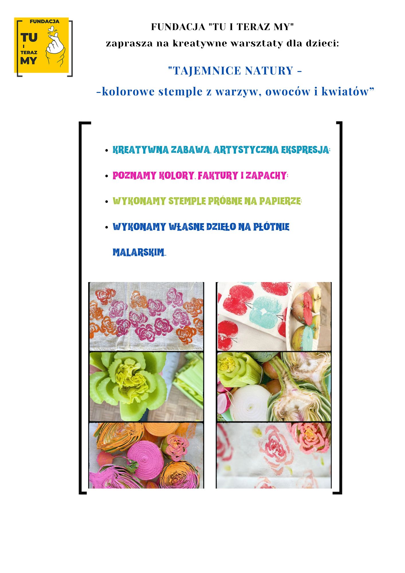 FUNDACJA TU I TERAZ MY zaprasza na kreatywne warsztaty dla dzieci